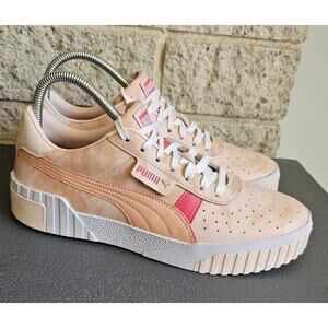 Puma Cali Festival Sneakers, Low top, Pink White Leather, Sz 10, NWOT